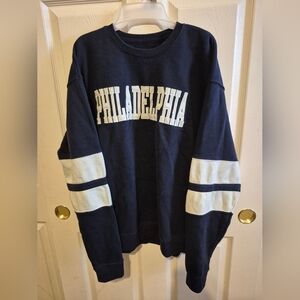 Philadelphia Navy and White Women's Sweater